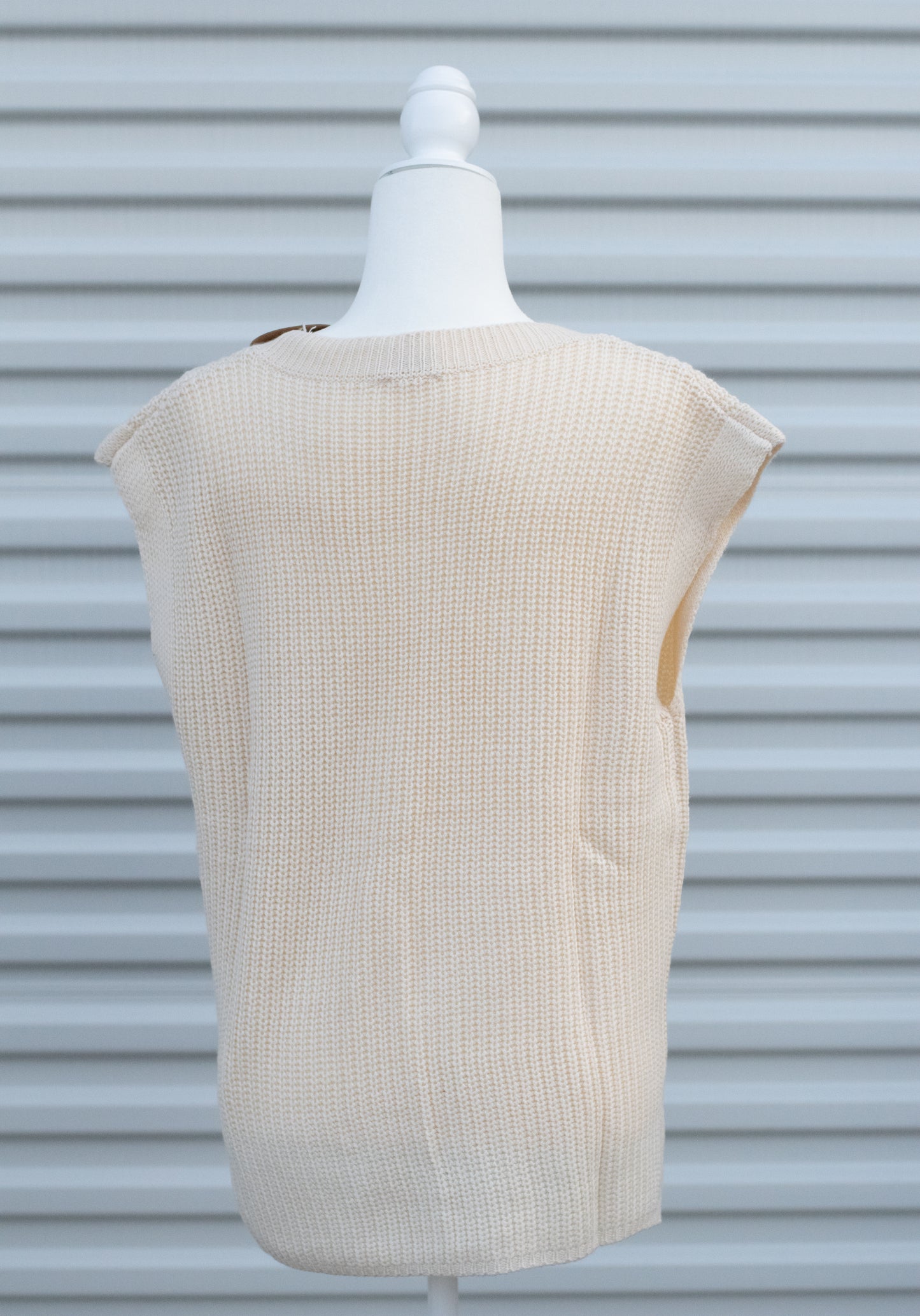 Ivory Sleeveless Sweater Top