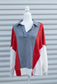 RED-BLUE-WHITE Mineral Washed Color Block Oversized Top