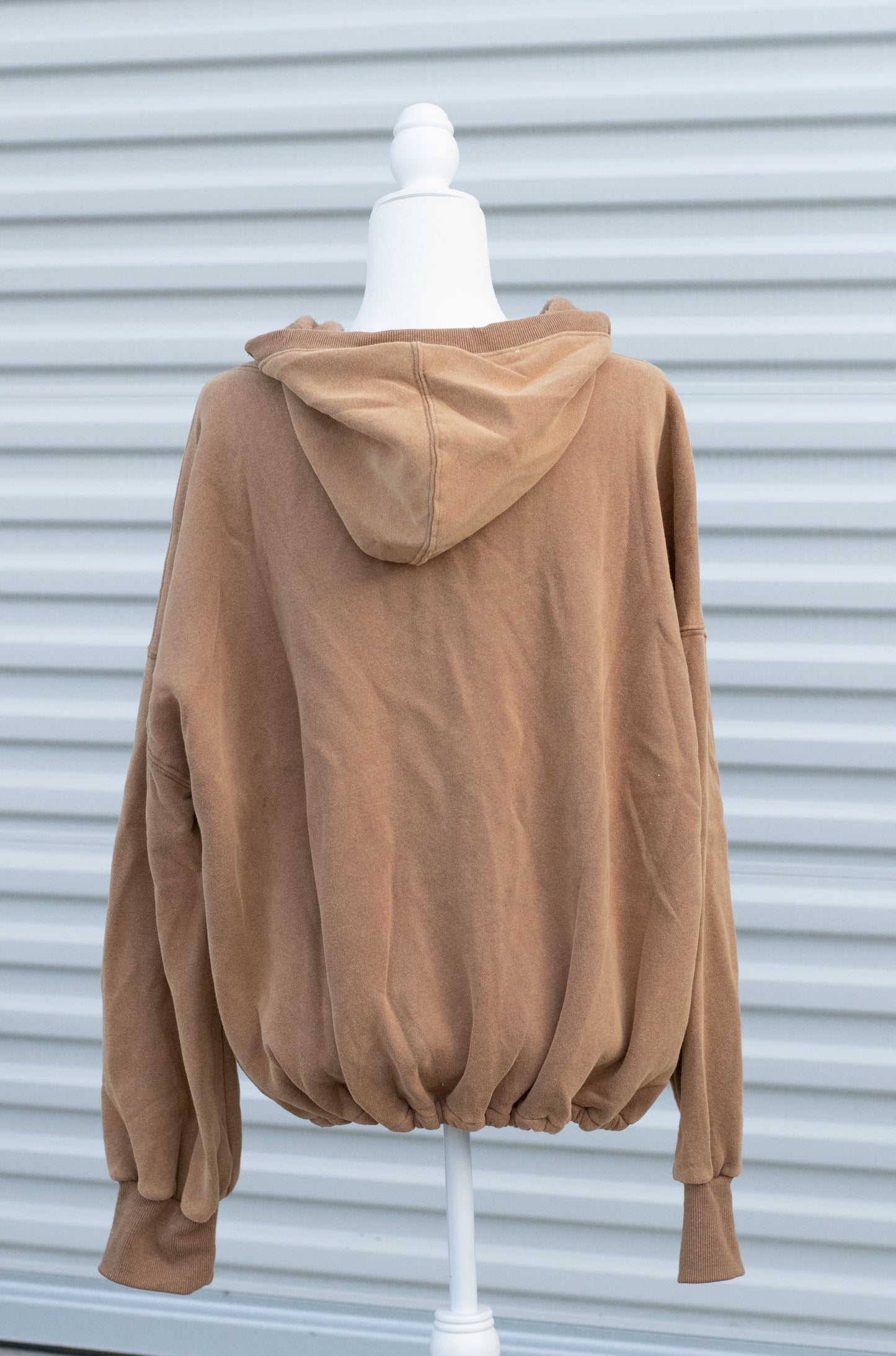 HALF ZIP HOODIE-MOCHA